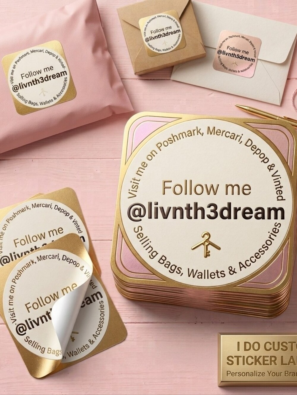 Custom Selling Platform Stickers | 100 Pcs Personalized Packaging Labels